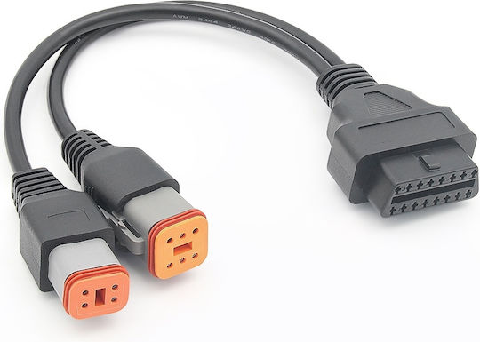 Techstar Obd2 Adapter Cable Harley-davidson 4 Pin + 6 Pin Y Splitter