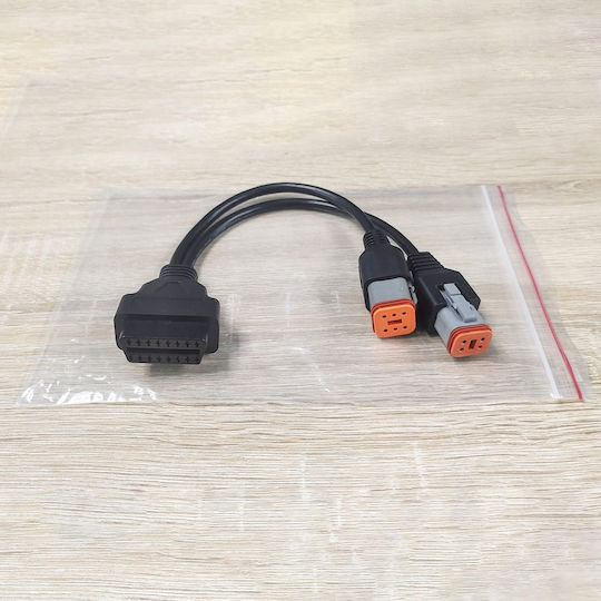 Techstar Obd2 Adapter Cable Harley-davidson 4 Pin + 6 Pin Y Splitter