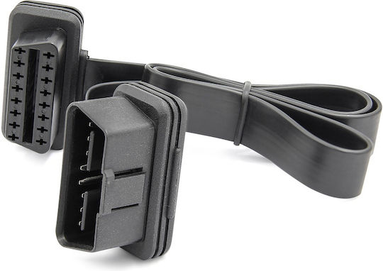 Techstar Cablu Prelungitor Obd2 16 Pin Femelă-Mascul 60 Cm Panglică Plat J1962 Tip A 12v Pass-through Direct 1:1