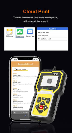 Techstar Tp02 Auto Diagnostic Tester Complete Obd2 System – Full Car Diagnosis Oil Reset Read Clear Dtc Live Data Information
