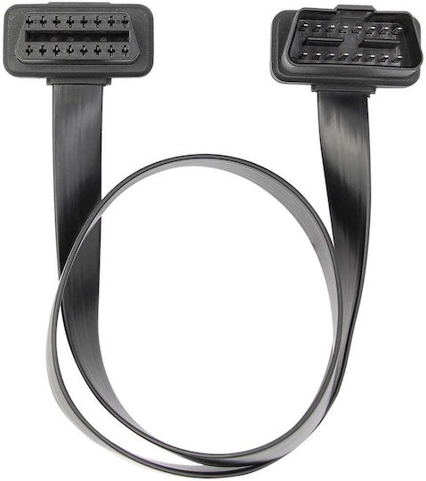 Techstar Cablu Prelungitor Obd2 16 Pin Femelă-Mascul 60 Cm Panglică Plat J1962 Tip A 12v Pass-through Direct 1:1