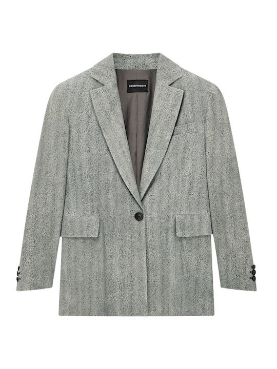 Emporio Armani Women's Grey Leather Blazer