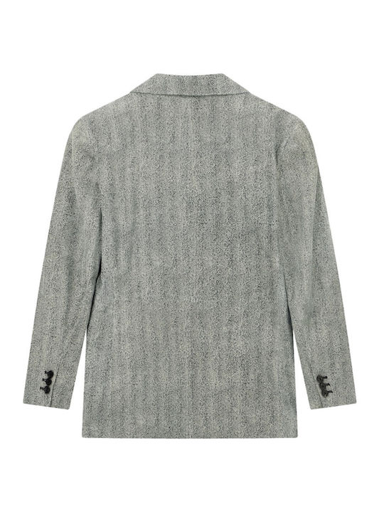 Emporio Armani Дамско кожено сако Сив