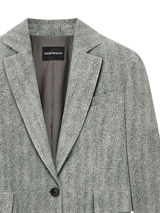 Emporio Armani Дамско кожено сако Сив