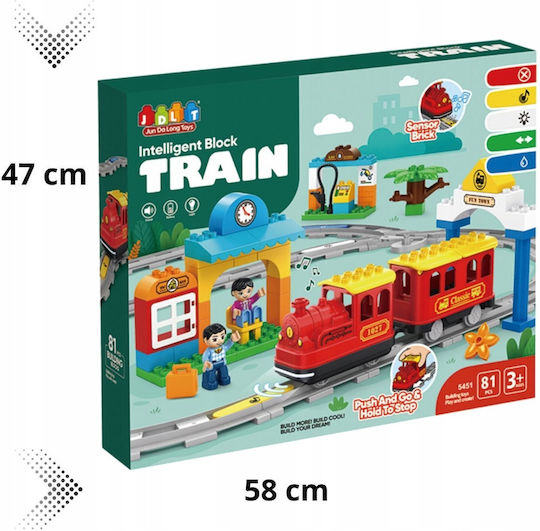 Bounn Cuburi de construit Tren cu aburi pentru 3+ ani 81 buc