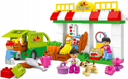 Bounn Cuburi de construit educative Super Market pentru 3+ ani 68 buc