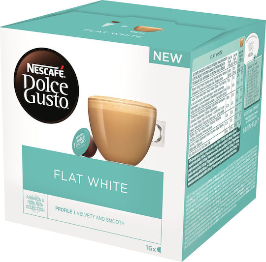 Nescafe Kaffeekapseln Espresso Flat White Karamell Kompatibel mit Maschine Dolce Gusto 16 Stück