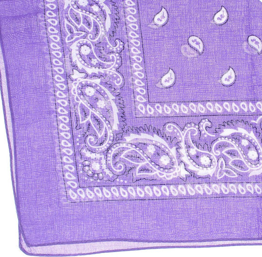 Bandana Din Bumbac Mărime 55 X 55 Cm Imprimeu Mandala Violet Es2201