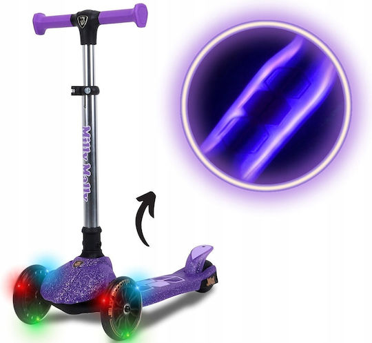 Milly Mally Детска Тротинетка Сгъваема Jelly С Три Колела с LED Осветление за 3+ Годишни Jelly Violet