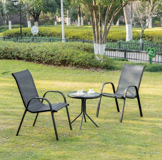 Sofia Dining Armchairs Metallic Dark Gray 2 Pieces 89.5x71x