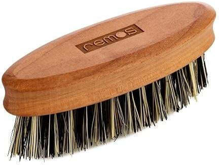 Remos Beard Care Brush 100% Vegan Plant Bristles Ergonomic Wooden Handle Styling Detangling Beard