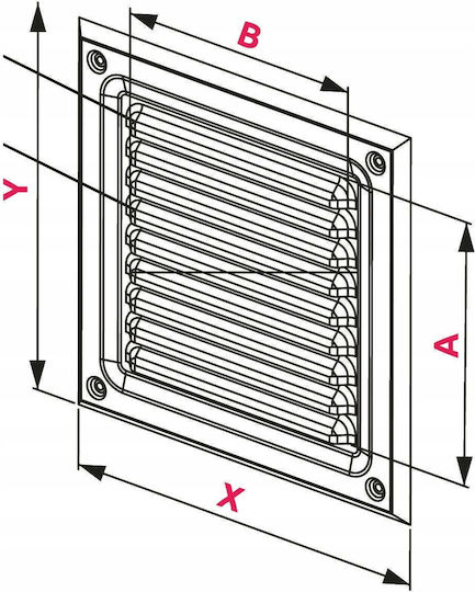 Awenta Lüftungsgitter 25x25cm Quadratisch mit Sieb