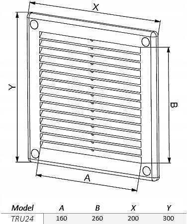 Awenta Vent Louver 20x30cm Rectangular with Sieve