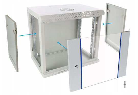 Pulsar Επιτοίχια Καμπίνα Rack 9U Γκρι SP01_15857926