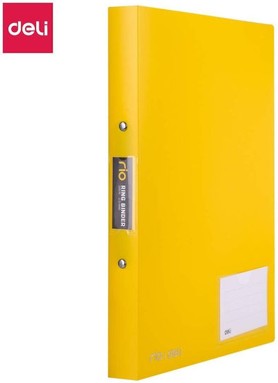 Deli Arc Ring Binder 4/30 for A4 Paper Yellow 1 Piece