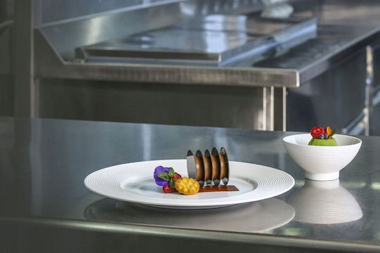 Rak Porcelain Evolution Servierplatte für Wüste aus Porzellan Weiß mit einer Länge von 25cm