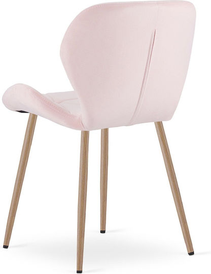 Mango Velvet Dining Chairs Light Pink 2 Pieces 61x52x41cm