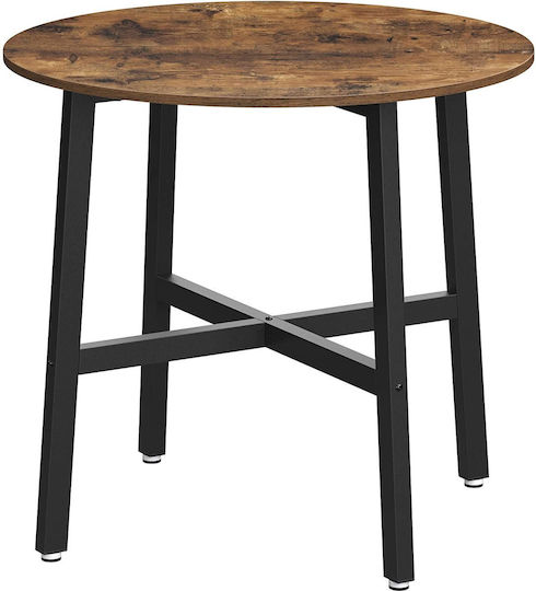 Loft Round Metal Rustic Brown Table 80x80x75cm