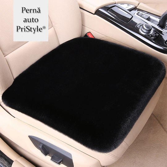 Perna Scaun Auto Confortabilă Material Pufos Aspect Blană Moale Nu Lasă Scame Păr Ideal Pentru Călătorii Lungi Persoane Petite 45x45 Cm Neagră Pristyle