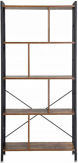 Bücherregal Schwarz Kaffee 74x30x154,5cm