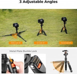 K&F Concept Aluminum Tripod with Spherical Head up to 52cm and 6kg Load