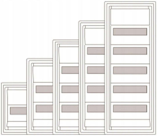 Hager Wall Mounted Electrical Panel, 4 Rows, 12 Elements W640xH305xD96.5mm