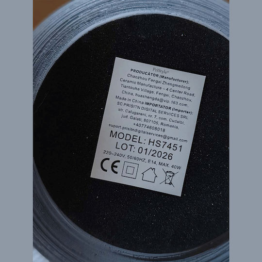 Lămpi de masă din Material Textil pentru Bază de Bec E14 cu Culoare Gri și Bază
