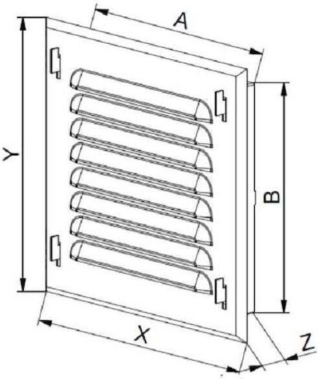 Awenta Vent Louver 14x14cm Square
