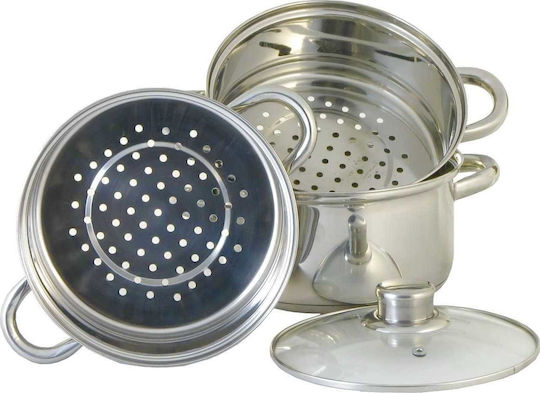 Florina Stainless Steel Shallow Steamer Pot 1.9lt / 18cm Florina Stainless Steel Shallow Steamer Pot 1.9lt / 18cm