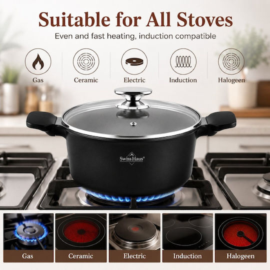 Swiss Haus Shallow Steamer Pot 4lt / 24cm