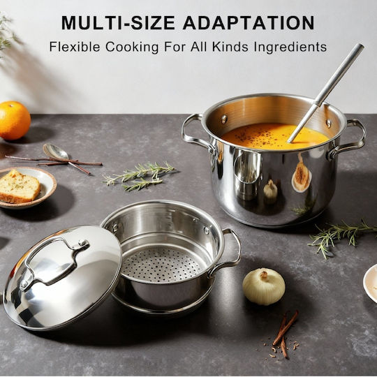 Swiss Haus Stainless Steel Shallow Steamer Pot 6lt / 20cm