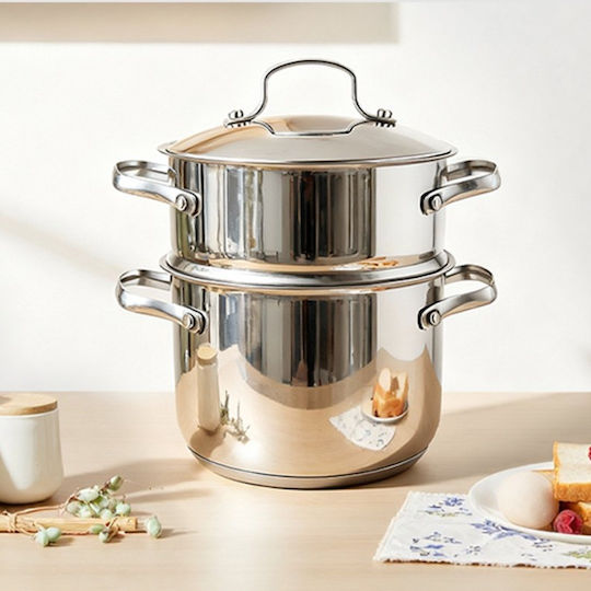 Swiss Haus Stainless Steel Shallow Steamer Pot 12lt / 24cm