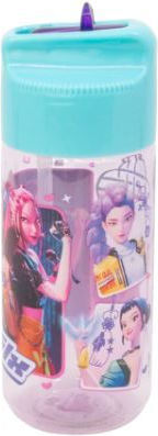Stor Stor Kunststoff Kinder Trinkflasche K-Pop-Dämonenjäger mit Stroh Mehrfarbig 430ml