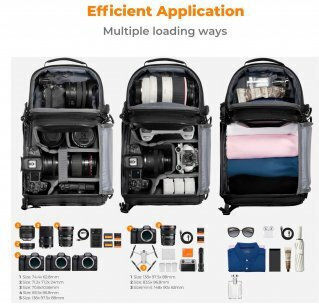 K&F Concept Τσάντα Πλάτης Φωτογραφικής Μηχανής Μαύρη