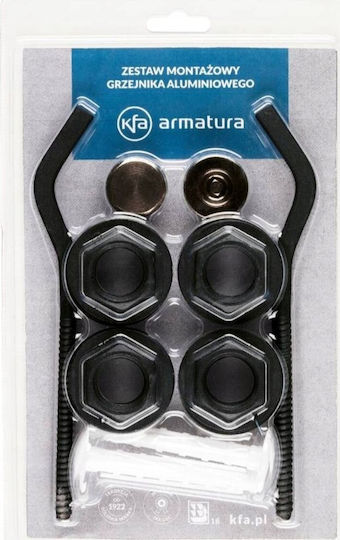 Kfa Zentralheizung Zubehör Set 878-200-81 Abdeckungen Haken Schwarz Aluminium