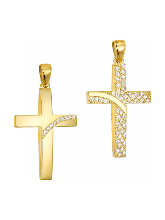 Papoulidis Jewellery Златен Кръст 14 Карата Двулицев