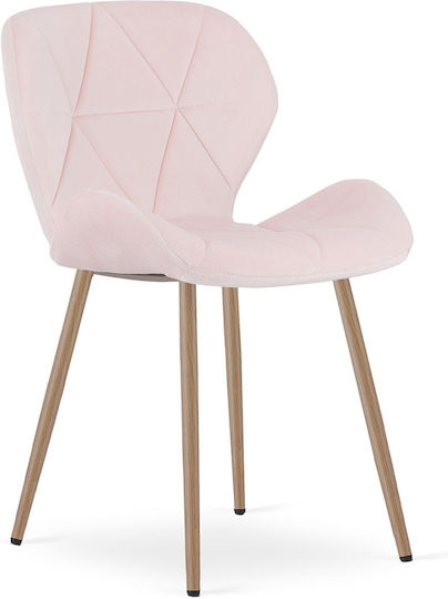 Mango Столове За Кухня Кадифени Светлорозови 3 Бройки 61x51x52см