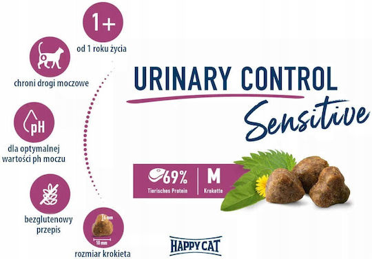 Happy Cat Dry Cat Food for Adult Cats with Sensitive Urinary Tract with Meat / Fish / Poultry 1.3kg