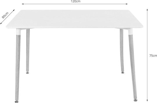 Dining Room Set with 4 Chairs 120x80cm