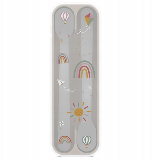 Mepal Set Pentru Bebeluşi Cu Linguri Din Plastic Cu Carcasă Pentru 4+ Luni Bej 2 Bucăți