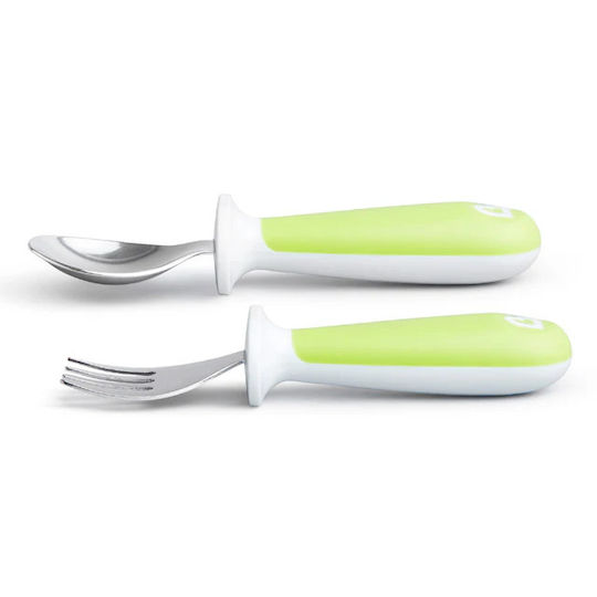 Munchkin Baby Spoon & Fork Set Raise Toddler Fork for 12+ Months Green 2 Pieces