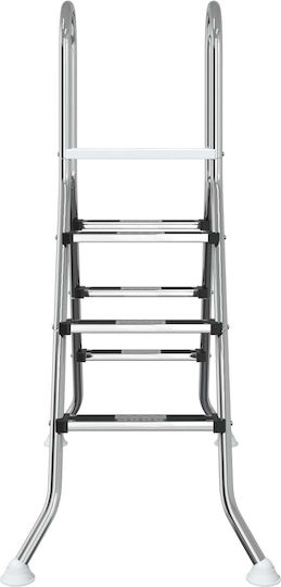 vidaXL Pooltreppe aus Rostfreiem Stahl Silber