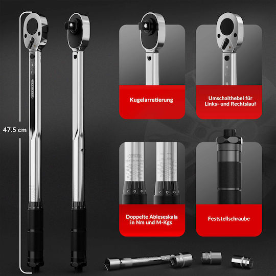 Monzana Cric hidraulic pentru mașină 2t 5-330mm Cheie dinamometrică Cheie dinamometrică Metal Negru