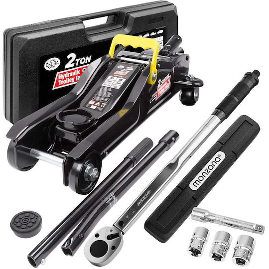 Monzana Cric hidraulic pentru mașină 2t 5-330mm Cheie dinamometrică Cheie dinamometrică Metal Negru