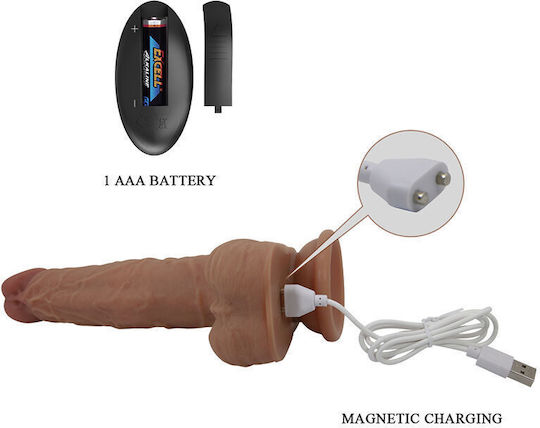 Pretty Love Realistic Vibrator with Remote Control Brown