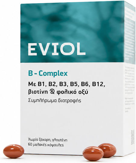 EVIOL B-Complex Vitamin für Energie, Stärkung des Immunsystems & das Nervensystem 60 Softgels