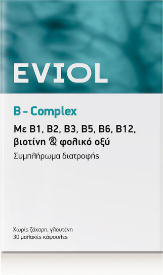 EVIOL B-Complex Vitamin für Energie, Stärkung des Immunsystems & das Nervensystem 30 Softgels