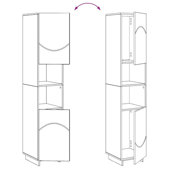 vidaXL vidaXL Bathroom Floor Column Cabinet 36.5x38x180cm Brown