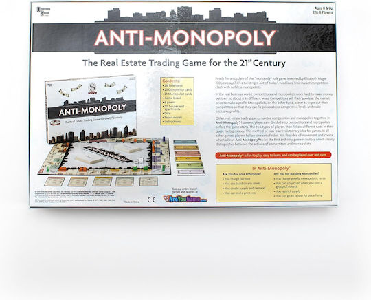 Επιτραπέζιο Παιχνίδι Anti-Monopoly για 2-6 Παίκτες 8+ Ετών (EN) University Games