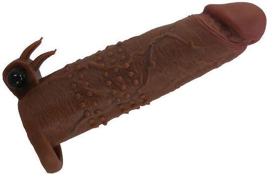 Pretty Love Penis Extension with Vibration Brown 20cm